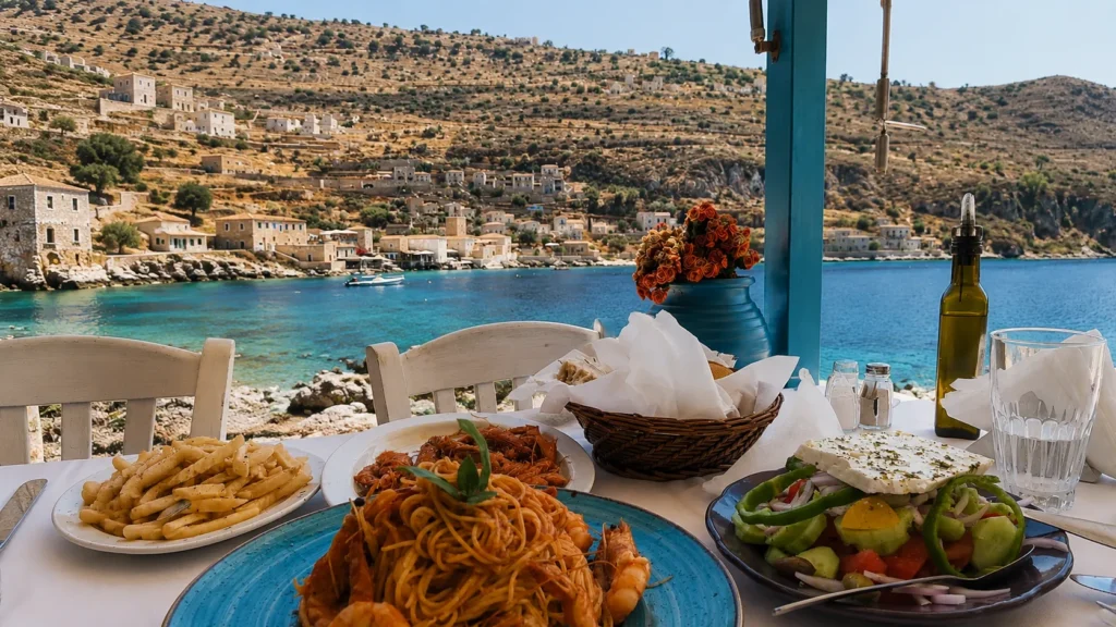 where to eat Mani best restaurants Mani Greece, Limeni fish tavernas 2026, Areopoli food guide, local tavernas Peloponnese